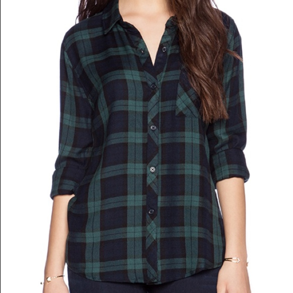 Rails Hunter Green Navy Button Down M Medium